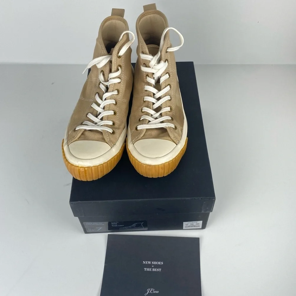 J. Crew Canvas High-Top Sneakers - Desert Sand -